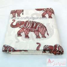 Handmade Cotton Fabric Royal Elephant Block Printed Material-Craft Jaipur