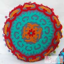 Handmade Cushion Cover Traditional Pillows Suzani Embroidery-Craft Jaipur