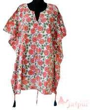 Handmade Short Beach Wear Dress Kaftan Summer Caftan Cotton Poncho-Craft Jaipur