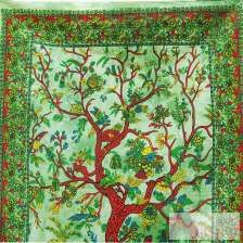 Handmade Tie Dyed Tree Of Life Wall Hanging Cotton Tapestry-Craft Jaipur