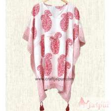 Indian Paisley Printed Kaftan , Free Size Women Wear