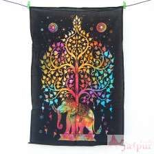 Multi Elephant Tree Of Life Poster Size Wall Hanging Tapestry-Craft Jaipur