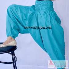Women Cotton Harem Pants Hippie Yoga Boho Trousers Turquoise-Craft Jaipur