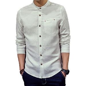 Mens Designer Chinese Collar Shirt