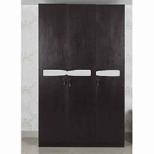 Rowling Rack Solid Wood 3-Door Wardrobe (Black And White)