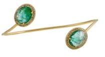 EMERALD GOLD BANGLE WITH DIAMONDS