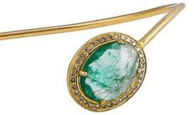 EMERALD STUDDED GOLD BANGLES