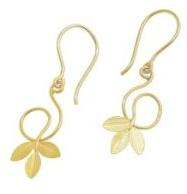 LEAF PATTERNED GOLD EARWIRE