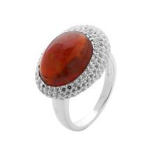 Red opal big statement Silver Ring