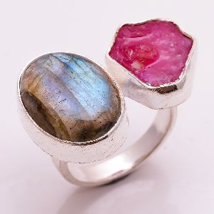 Corundum Ruby Raw Gemstone Ring