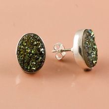 Druzy Gemstone Stud Earrings