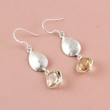 Faceted Citrine Gemstone earring