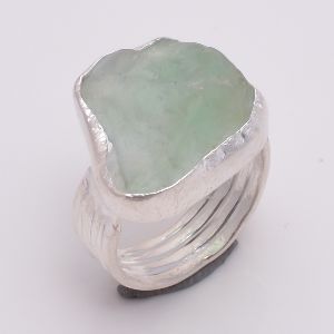 Fluorite Raw Gemstone Ring
