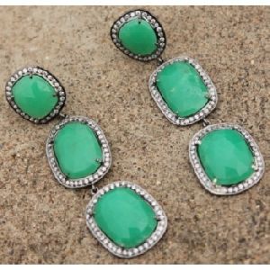 Green Emerald Earring