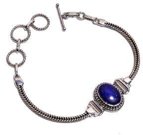 Lapis Gemstone 925 Sterling Silver Bracelet