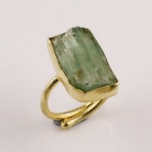 Green Kyanite Raw Gemstone Ring