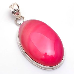 Pink Botswana Agate Gemstone 925 Sterling Silver Pendant