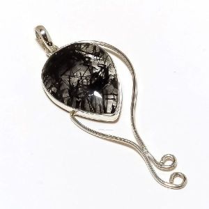 Rutile Gemstone 925 Sterling Silver Pendant