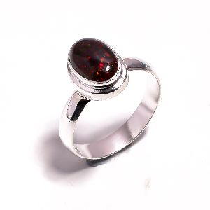 Share Ethiopian Black Opal 925 Sterling Silver Ring Size US 7