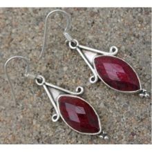 Silver Ruby Earring