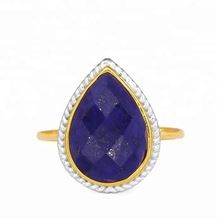 Lapis Lazuli in Gold Plated Silver Sterling Ring