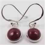 Dyed RUBY Round Gemstones 925 Solid Sterling Silver Girls Cute Little Earrings