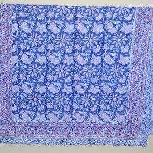 blue colour beautiful flower Dupatta Stole Women Party Wear Stole