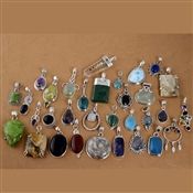 silver gemstone pendants