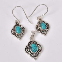 Solid Silver Turquoise Set