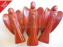 Red-Jasper Carved Angels