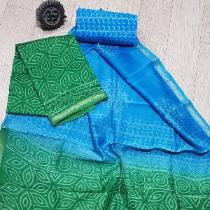 Chanderi Hand Block Printed Silk Suits