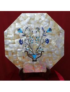 Marble Inlay Flower Pot Wall Paner