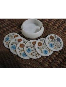 Taj Marble Inlay Tea Coasters