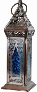 Blue Glass Moroccan Lantern