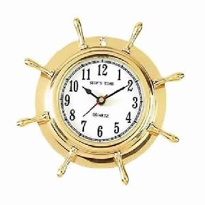 Brass Ship's Wheel Clock