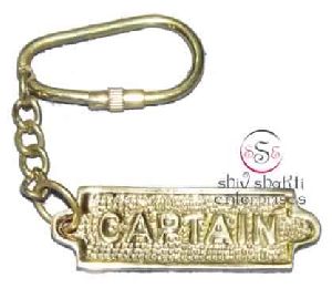 Brass Captain Key Chain