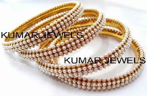 DELIGHTFUL PEARL BEADED DAILY WEAR BANGLES