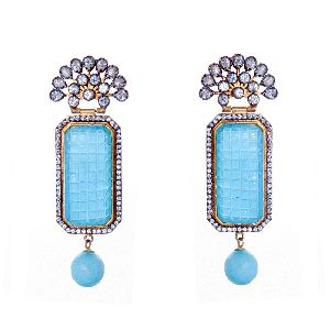 DESIGNER TURQUOISE STONE EARRINGS