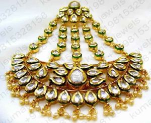 ELEGANT FINE KUNDAN BRIDAL WEAR 22KT GOLD PLATED JHUMAR