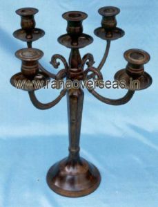 Aluminium Candle Stand In Patina Finish