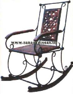 Wooden Iron Rocking Chair