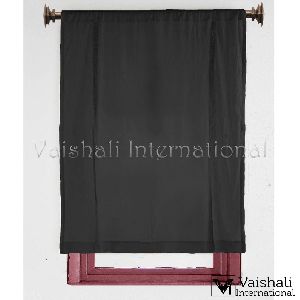 2 PCS COTTON ROD POCKET BLACK WINDOW LIVING ROOM CURTAIN PANELS SEMI TRANSPERANT