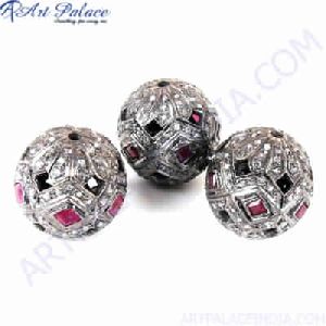 925 Sterling Silver Jewelry components Diamond Beads.