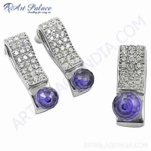 Best Jewelry Supply Amethyst Gemstone silver Pendant Set