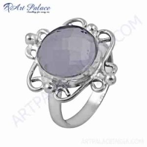 Designer Rainbow Moonstone German Silver Ring