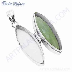 Fancy Green Amethyst Gemstone Silver Jewelry Boxe
