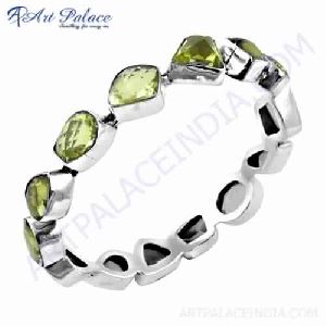 Fashion Lemon Quartz Charm Gemstone Silver Bangles