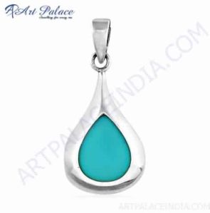 Most Fashionable Inley Gemstone Silver Pendant