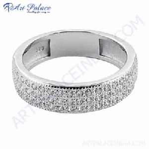 Party Wear Designer Silver CZ Ring