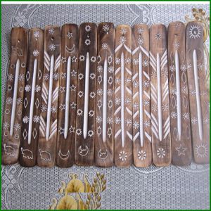 brass inlay wooden incense stick